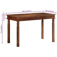 Eettafel 120x60x77 cm massief acaciahout - thumbnail