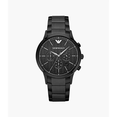 Emporio Armani zwart roestvrij stalen chronograaf HerenhorlogeAR2485