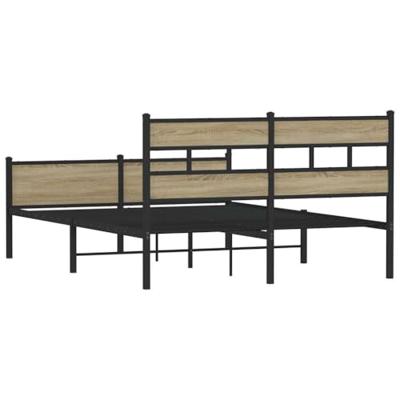Bedframe zonder matras metaal sonoma eikenkleurig 160x200 cm