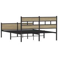 Bedframe zonder matras metaal sonoma eikenkleurig 160x200 cm - thumbnail