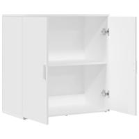 Dressoir 79x38x80 cm bewerkt hout wit - thumbnail