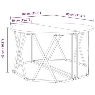 Salontafel Gerookt eiken 80 x 80 x 42 cm