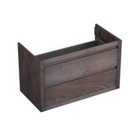 Onderkast Forzalaqua Gela 2.0 100x51x60 Cm 2 Softclose Lades Eiken Charcoal - thumbnail