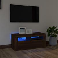 Tv-meubel met LED-verlichting 90x35x40 cm bruin eikenkleur - thumbnail