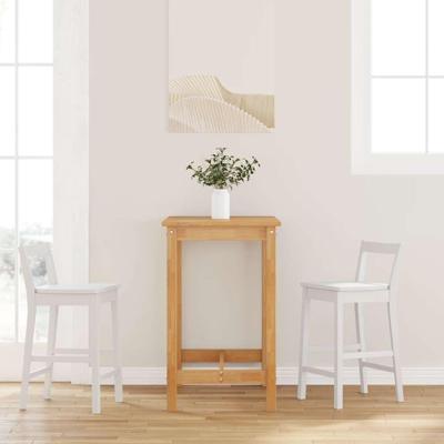 Barkrukken 2 stuks Wit Massief Hout Rubber