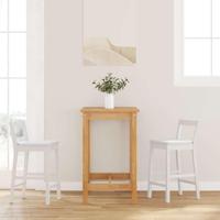 Barkrukken 2 stuks Wit Massief Hout Rubber - thumbnail