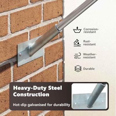 VidaXL Vlaggen mast houder zilver 13 x 6 x 0,2 cm staal