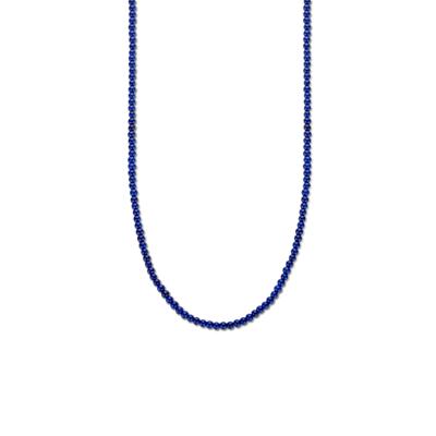 Ketting Bolletjes zilver-glas blauw 3 mm 40 - 44 cm