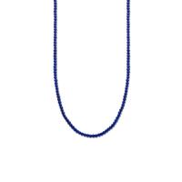 Ketting Bolletjes zilver-glas blauw 3 mm 40 - 44 cm - thumbnail