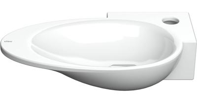 Clou First fonteinkom 38.8x24.6cm kraangat rechts Keramiek Wit CL/03.03100