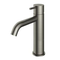 Hotbath Cobber middelhoge wastafelkraan met gebogen uitloop zonder waste geborsteld nikkel CB003MCGN - thumbnail