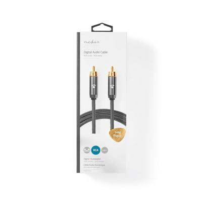 Digitale Audiokabel | RCA Male - RCA Male | Gun Metal Grey | Gevlochten Kabel