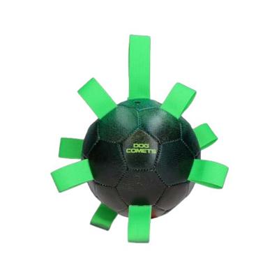 Dog Comets Hypernova - Hondenspeelgoed - Hondenbal met nylon lussen - Drijvend - Groen - Ø 15 cm