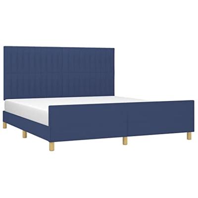 Bedframe zonder matras stof blauw 160x200 cm