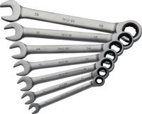 NOW Ratel-ring-steeksleutelset | 7-delig sleutelwijdtes 8-19 mm | recht | 1 stuk - 4000802070 - 4000802070 - thumbnail