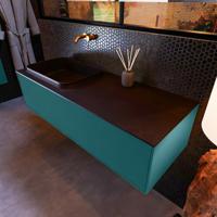 Badkamermeubelset Mondiaz Erin 120 cm met 1 Lade met RIDGE Wastafel Links Urban Zonder Kraangaten Greeploos Mat Smag - thumbnail