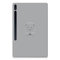 Samsung Galaxy Tab S7 Plus | S8 Plus Tablet Back Cover Grijs Baby Olifant - thumbnail