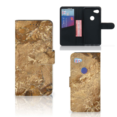 Google Pixel 3A Bookcase Marmer Creme Google Pixel 3A Bookcase Marmer Creme