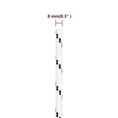 Boottouw gevlochten 8 mmx25 m polyester wit
