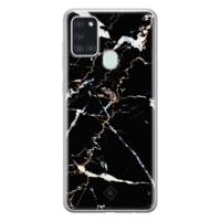 Samsung Galaxy A21s siliconen hoesje - Marmer zwart - thumbnail