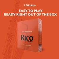 D&apos;Addario Woodwinds RKA0125-B25 Rico Tenorsaxofoonriet, sterkte 2.5, 25-pack, Unfiled - thumbnail