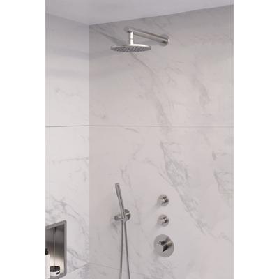 Brauer Brushed Edition Thermostatische Regendoucheset Inbouw - Hoofddouche 20 cm - Rechte Wandarm - Handdouche Staaf - Doucheslang - Wandaansluitbocht - Rvs