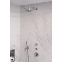 Brauer Brushed Edition Thermostatische Regendoucheset Inbouw - Hoofddouche 20 cm - Rechte Wandarm - Handdouche Staaf - Doucheslang - Wandaansluitbocht - Rvs - thumbnail