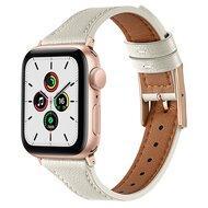 Leren bandje - Room wit - Geschikt voor Apple Watch 44mm / 45mm / 46mm / 49mm - thumbnail