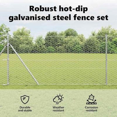 VidaXL Afrasteringspaal zilver 10 x 1,2 m (50 mm gaas) staal