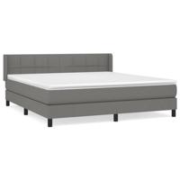 Boxspring met matras stof donkergrijs 160x200 cm - thumbnail