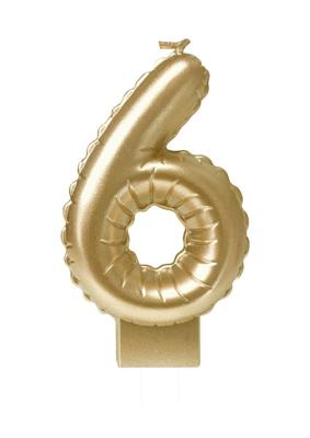 Foil balloon candle gold 6 | 4 stuks