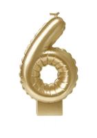 Foil balloon candle gold 6 | 4 stuks - thumbnail