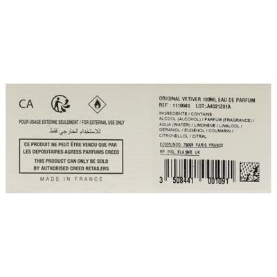 Creed Original Vetiver Eau de Parfum Spray 100 ml