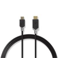 Kabel USB 2.0 | Type-C male - Micro-B male | 1,0 m | Antraciet - thumbnail