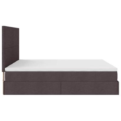 Ottoman bed met matrassen en LED's 180x200cm stof donkerbruin