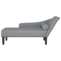 Chaise longue met kussens stof lichtgrijs - thumbnail