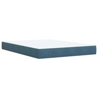 Boxspring met matras fluweel blauw 140x190 cm - thumbnail