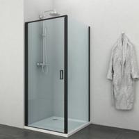 Douchedeur Allibert Loft-Game Industrieel Draaideur 90x200cm Zwart Transparant 8mm Licht Rookglas Veiligheidsglas - thumbnail