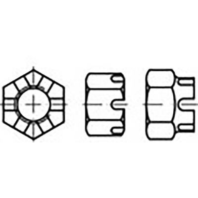 TOOLCRAFT TO-6861162 Kroonmoeren M8 DIN 935 Staal 500 stuk(s)