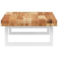 Badkamer wandschap staal en massief acaciahout - thumbnail