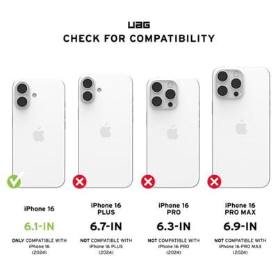 URBAN ARMOR GEAR Gehard glazen screenprotector Apple iPhone 16 (Dubbel gehard glas, anti-vingerafdruk, incl. montagekit, ultrahelder)
