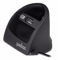 Perixx Vertikal Perimice-515 II Ergonomische muis USB Optisch Zwart 6 Toetsen 1600 dpi Ergonomisch - thumbnail