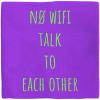 Plenty Gifts tegeltje keramiek no wifi 10x10cm paars - thumbnail