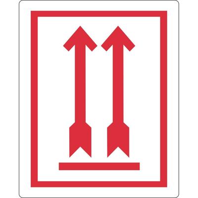 Waarschuwingsetiket pijl omhoog rd 500 stuks