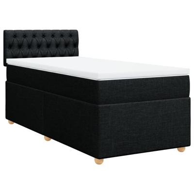 Boxspring met matras stof zwart Single (alleen AU) - thumbnail