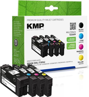 KMP Inktcartridge vervangt Epson 35XL, T3596, T3591, T3592, T3593, T3594 Compatibel Combipack Zwart, Cyaan, Magenta, Geel E226XV 1638,4005