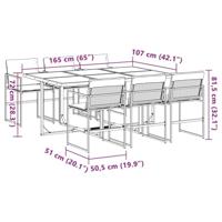 7-delige Tuinset met kussens textileen wit - thumbnail