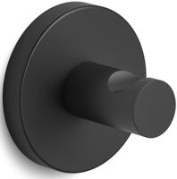 ZACK Scala handdoekhaak Ø6x4,8cm zwart - thumbnail