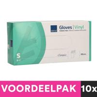 Abena poedervrije vinyl handschoenen maat small 100 stuks voordeelpakket - thumbnail
