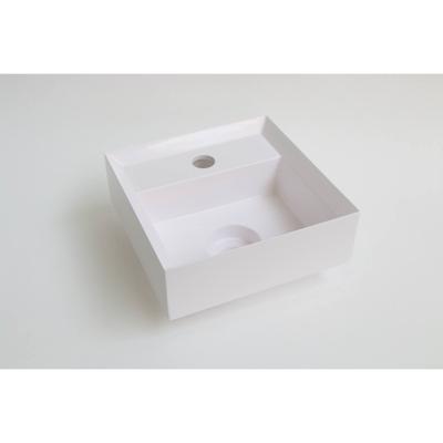 INK Fontein Vice Polystone Met Kraangat Incl Verzonken Open Plug 27x27x9 cm Glans Wit INK Fontein Vice Polystone Met Kraangat Incl Verzonken Open Plug 27x27x9 cm Glans Wit